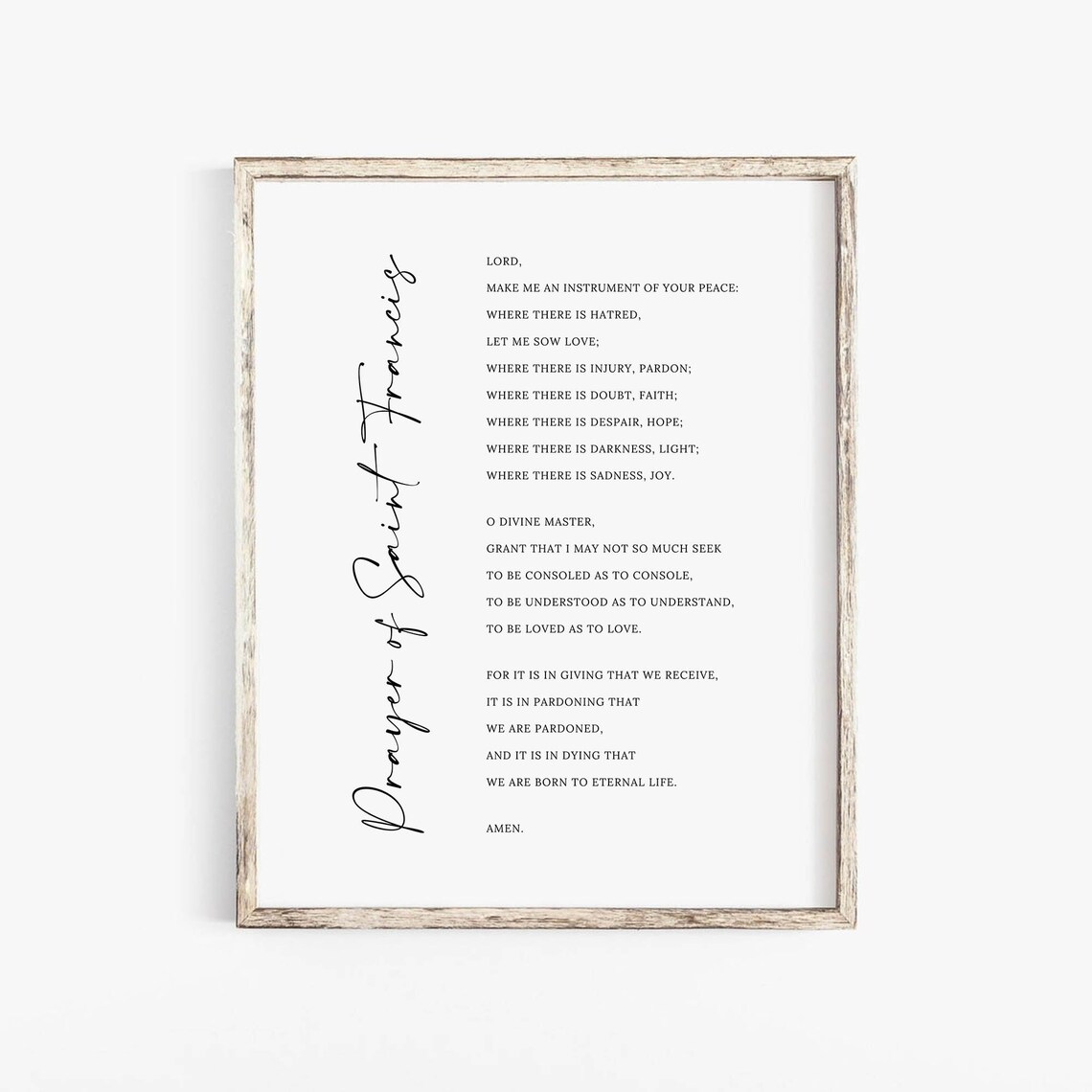 Prayer Of Saint Francis Lord Make Me An Instrument Of Peace Poster