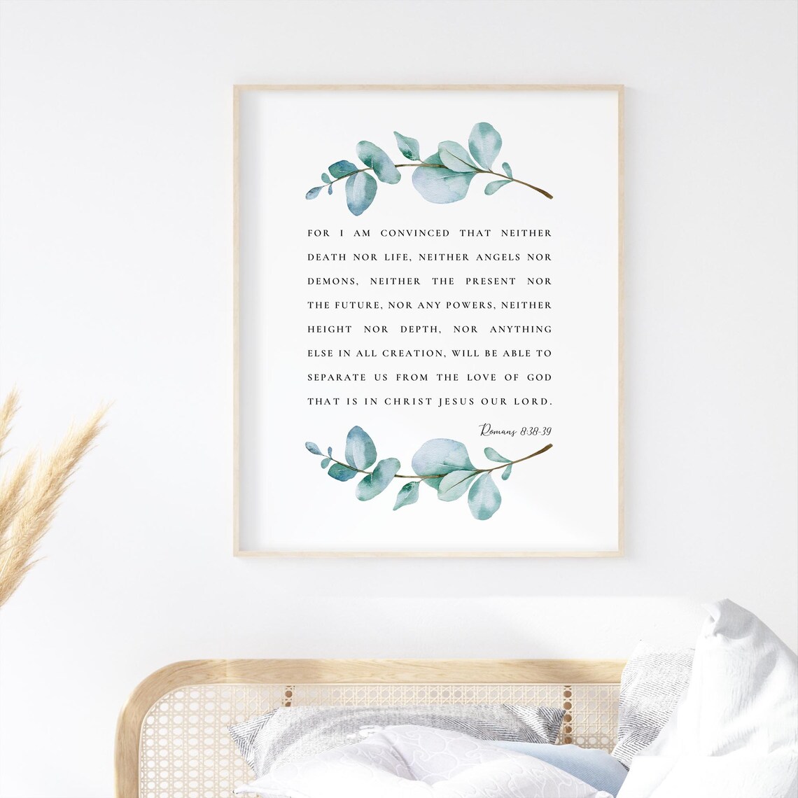 Romans 8:38-39 Bible Verse, Botanical Scripture Sign - Image 3