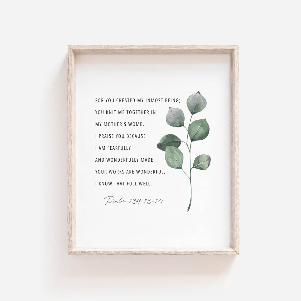 Fearfully And Wonderfully Made Botanical Scripture Poster