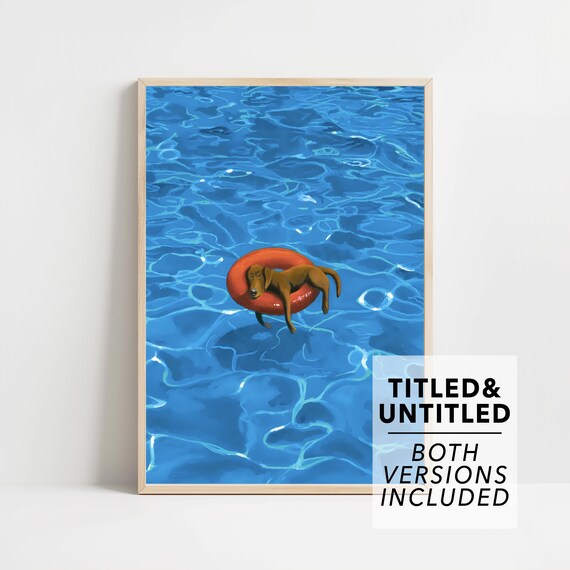 Modern Art Gallery With Tiny Viewers Abstract Paintings Poster