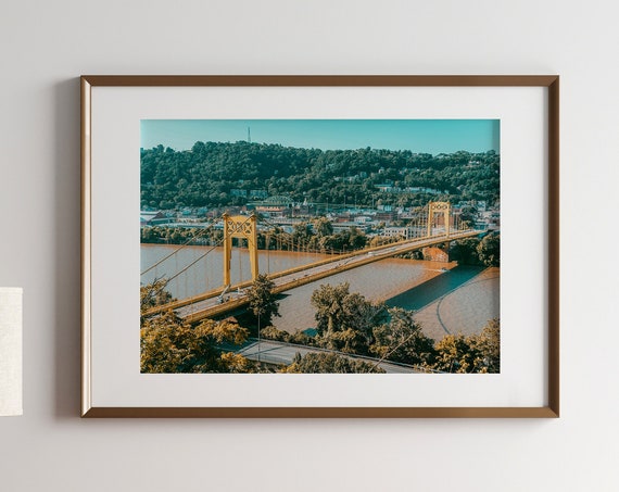 Pittsburgh Bridge Print Pennsylvania Cityscape Poster