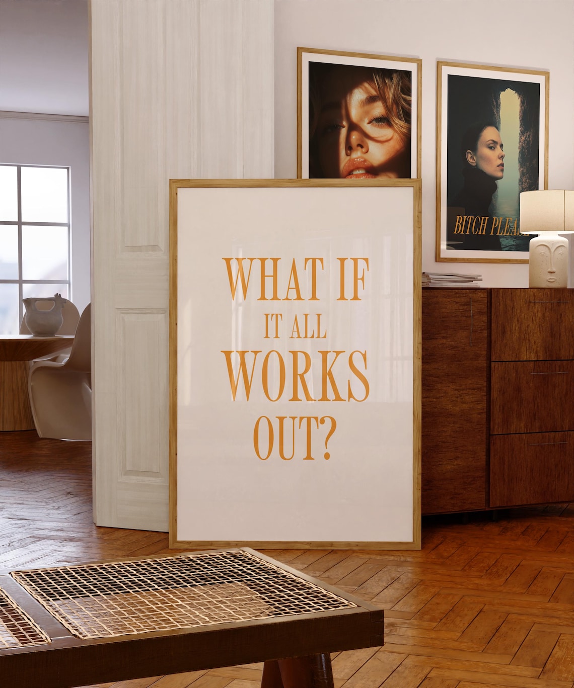 What If It All Works Out Gold Typography Motivational Quote Poster - Image 4
