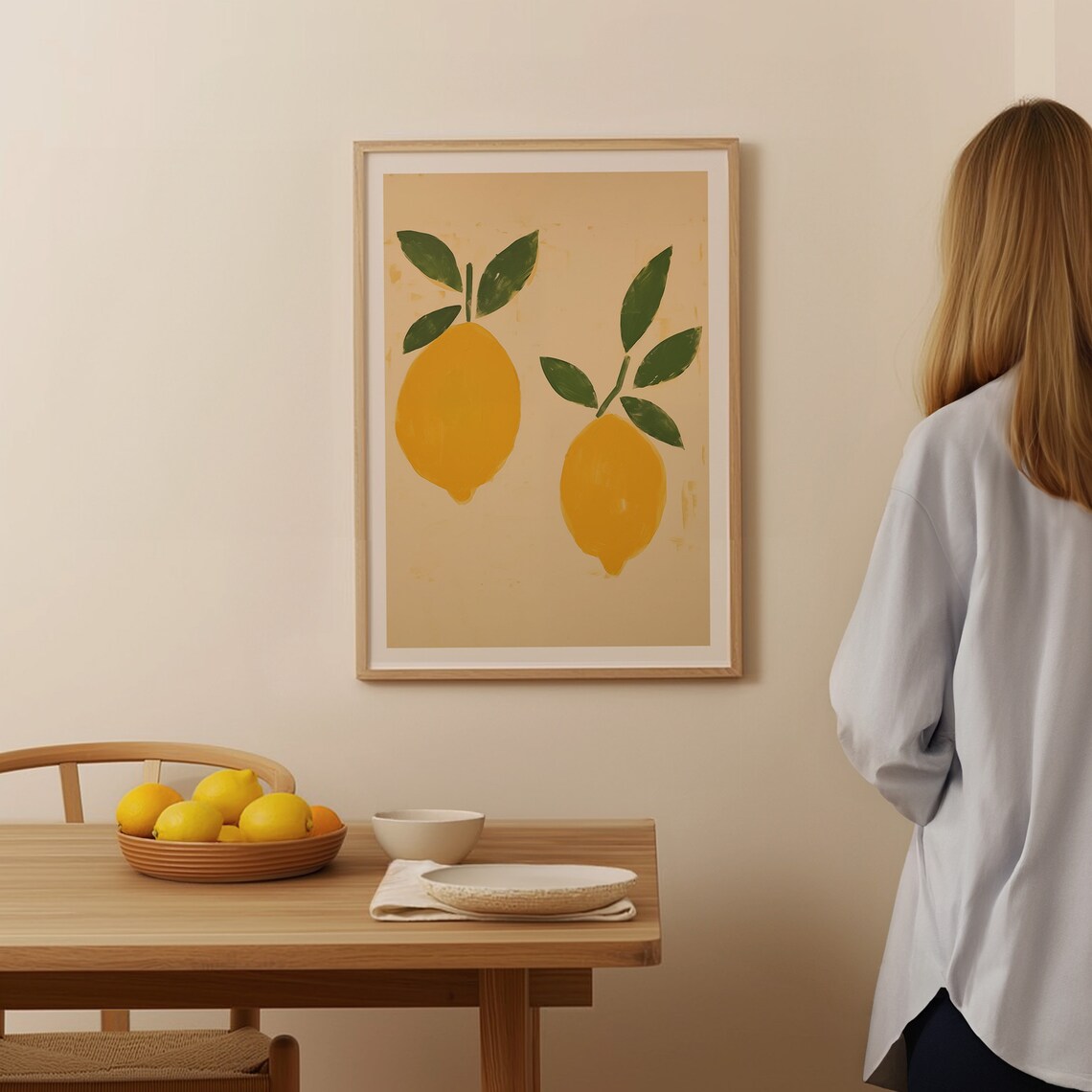 Minimalistic Lemons Art Print, Kitchen Wall Decor - Image 2