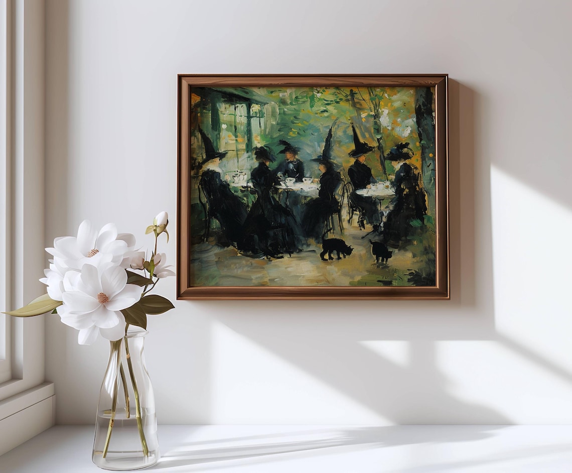 Witch Cafe Halloween Impressionist Witches Art Print - Image 2