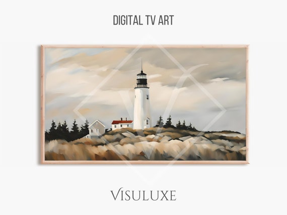 Maine Lighthouse Oil Painting Frame Tv Art Tv Art Lighthouse Screensaver Tv Art Maine Lighthouse Artwork Tv 169 Ar