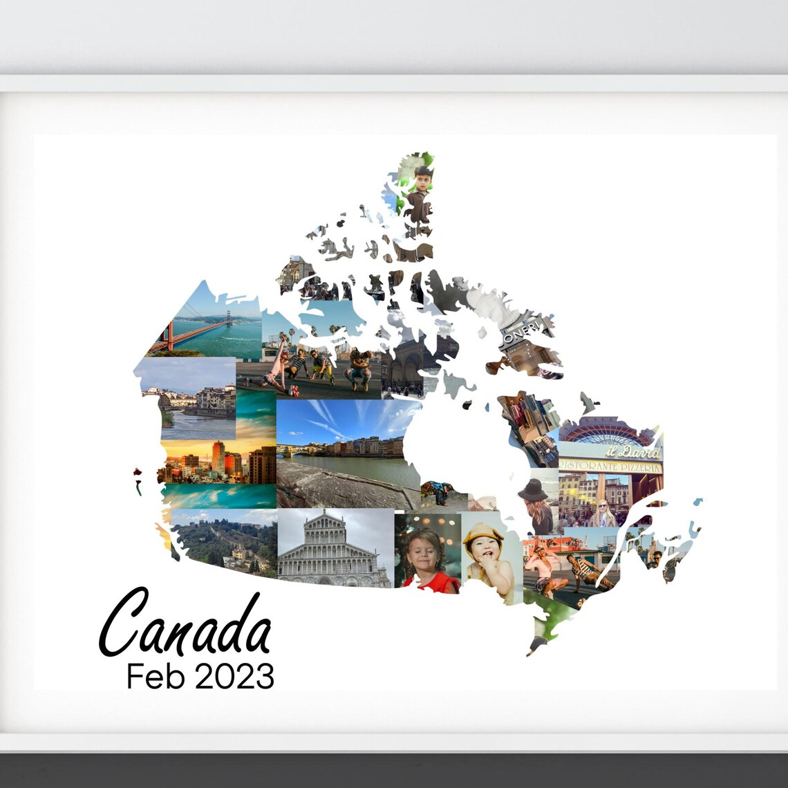 Canada Map Photo Collage Travel Memory Custom Honeymoon Poster