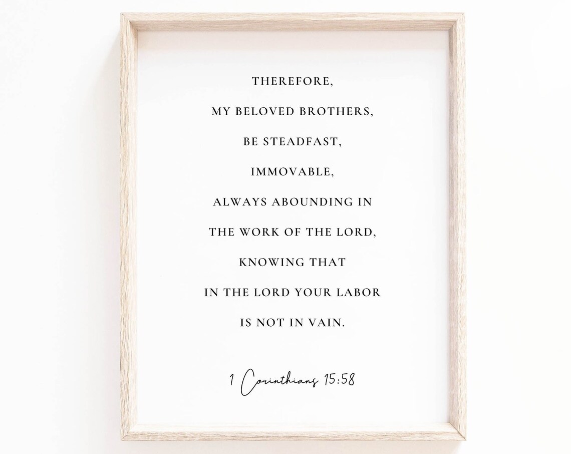 1 Corinthians 15:58 Bible Verse, Minimal Scripture