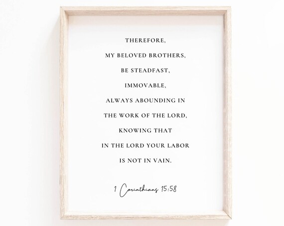 1 Corinthians 15:58 Bible Verse, Minimal Scripture