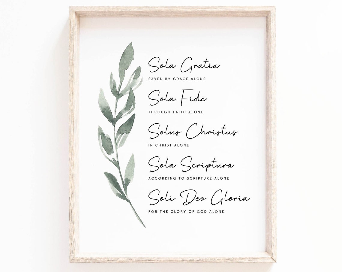 The Five Solas Christian Scripture Art Print
