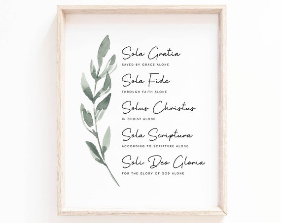 The Five Solas Christian Scripture Art Print