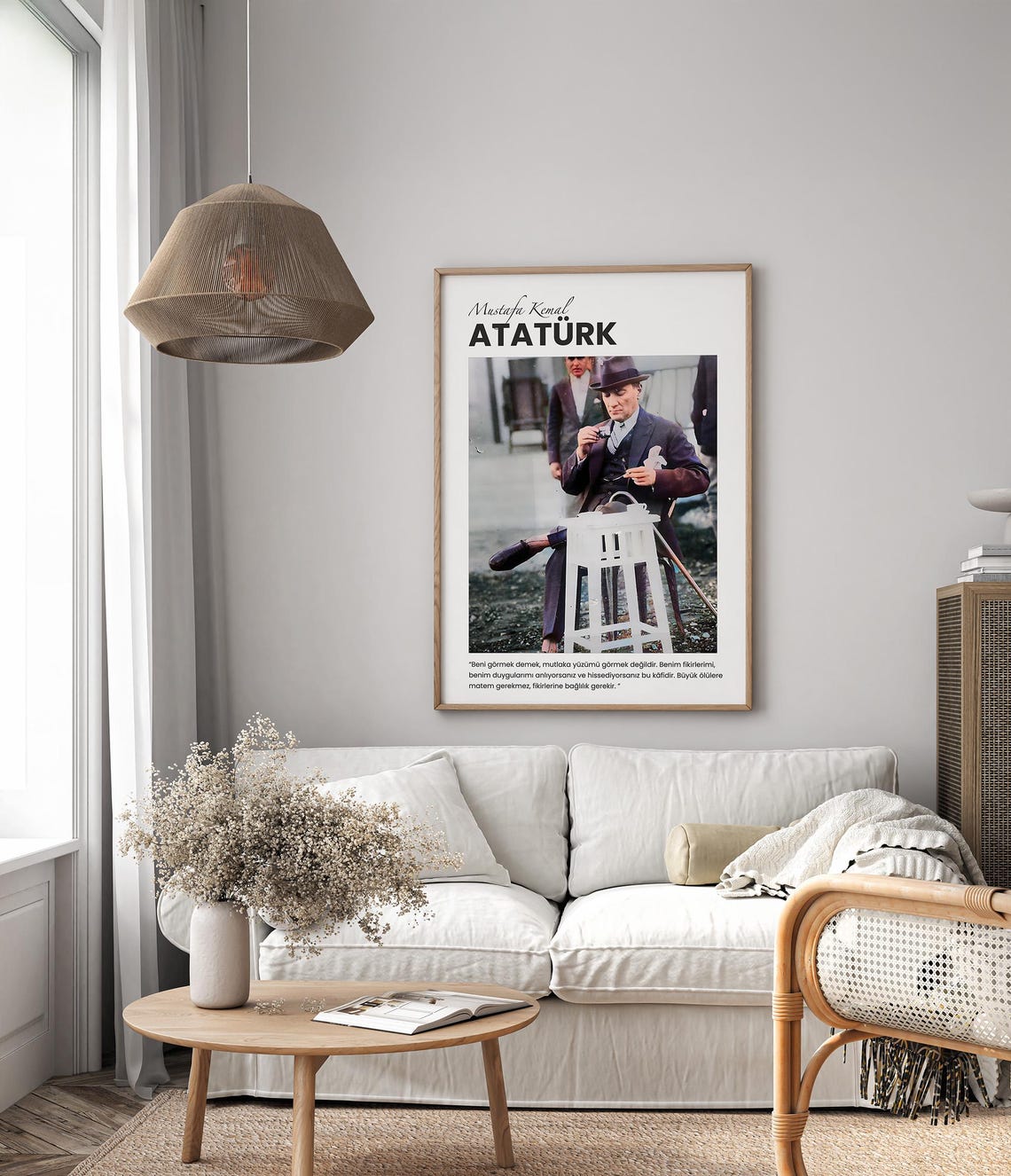 Mustafa Kemal Atatrk Modern Poster Turkish Leader Wall Art Motivational Dcor Instant