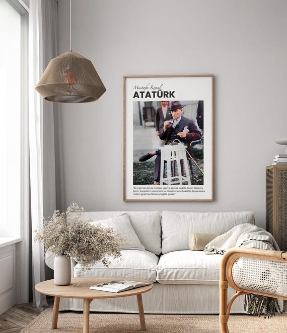 Mustafa Kemal Atatrk Modern Poster Turkish Leader Wall Art Motivational Dcor Instant