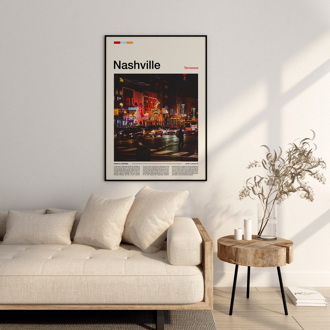 Nashville Print Nashville Poster Nashville Wall Art Tennessee Art Print Nashville Photo - Image 2