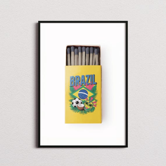 Brazil Matchbox Print Brazil Print Brazil Poster Brazil Wall Art Brazil Art Print Brazil Gifts