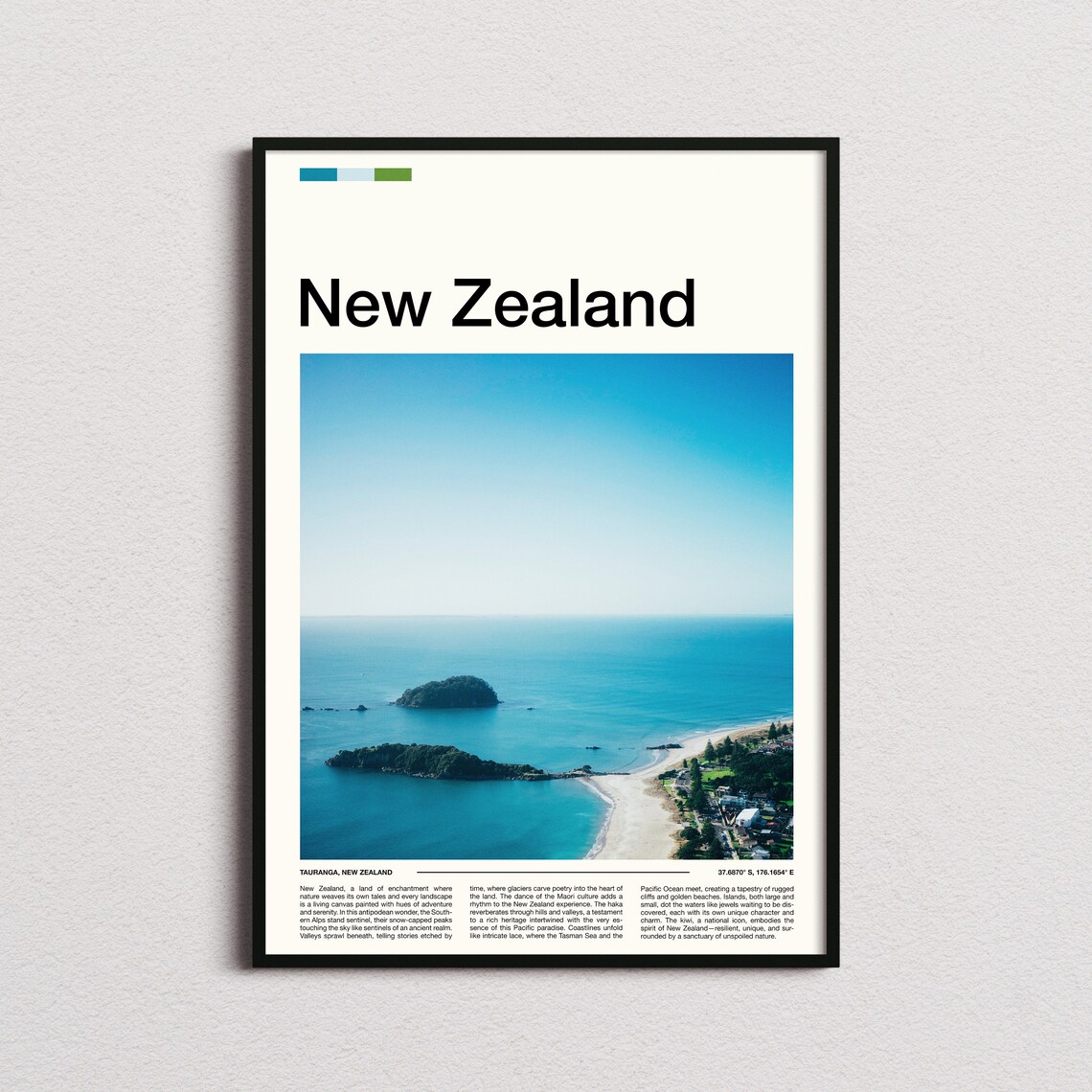 Tauranga New Zealand Bay Islands Aerial Coastal Photo Poster