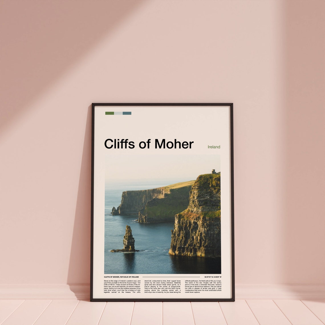 Cliffs of Moher Ireland Atlantic Sea Cliffs Golden Light Poster - Image 4