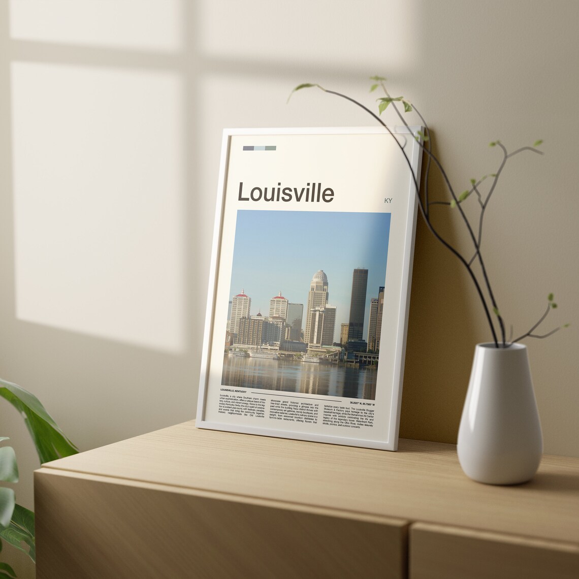 Louisville Kentucky Downtown Skyline Ohio River Waterfront Poster - Image 2