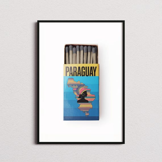 Paraguay Matchbox Print Paraguay Print Paraguay Poster Paraguay Wall Art Paraguay Art Print Paraguay Gifts