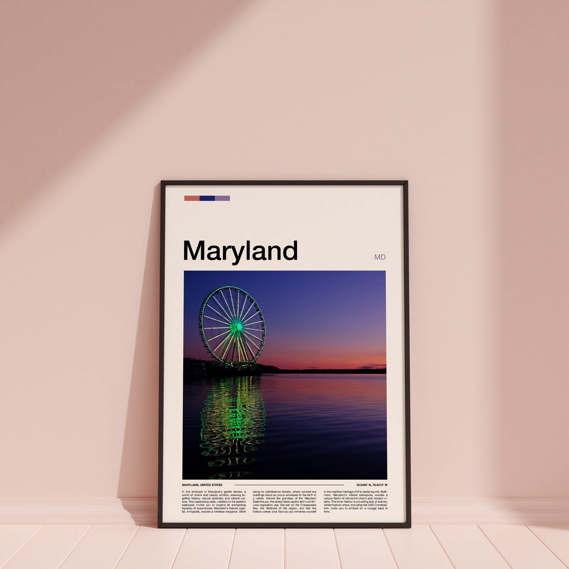 Maryland Print Maryland Poster Maryland Wall Art Maryland Art Print Maryland Photo - Image 4