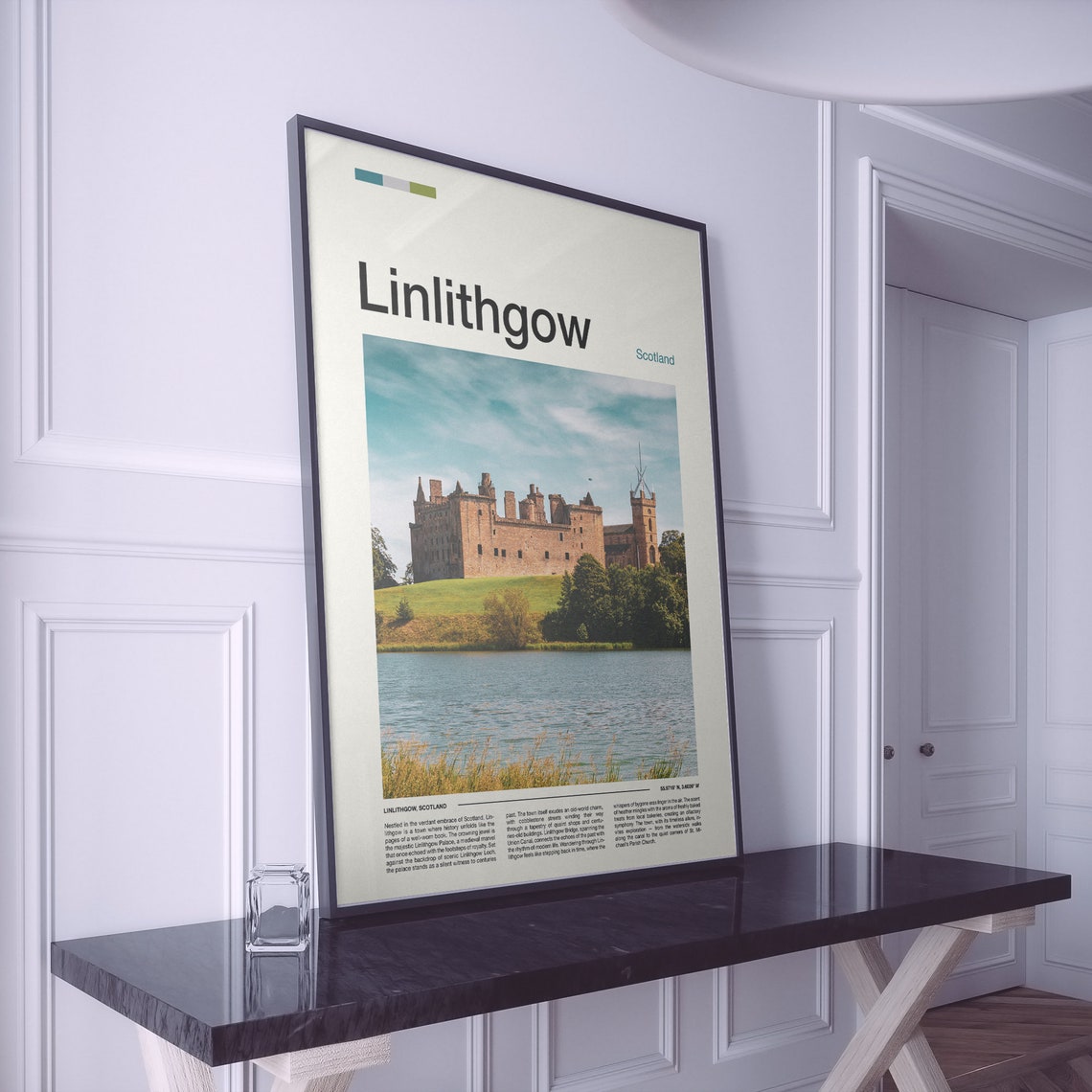 Linlithgow Scotland Palace Castle Ruins Loch Shore View Poster - Image 2