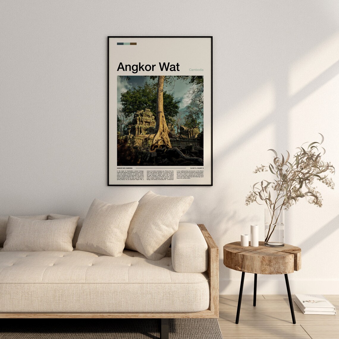Angkor Wat Cambodia Giant Banyan Tree Ancient Temple Ruins Poster - Image 3