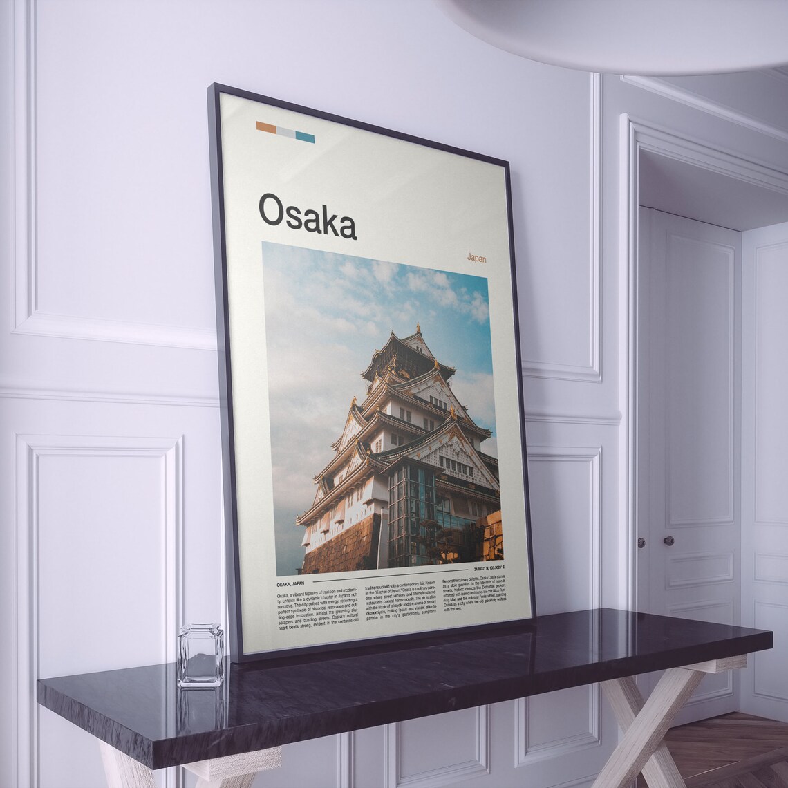 Osaka Castle Japan Historic Landmark Minimalist Photo Poster - Image 2