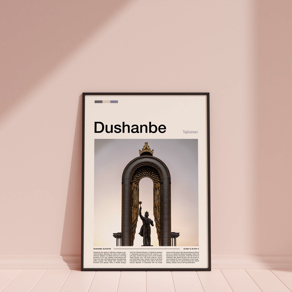 Dushanbe Tajikistan Ismoil Somoni Arch Monument Travel Poster - Image 4