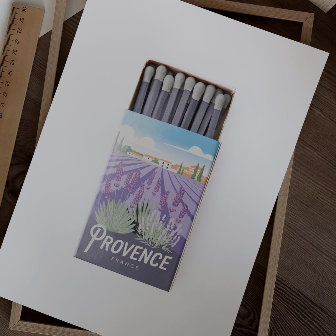 Provence France Lavender Fields Matchbox Style Countryside Art Poster - Image 2
