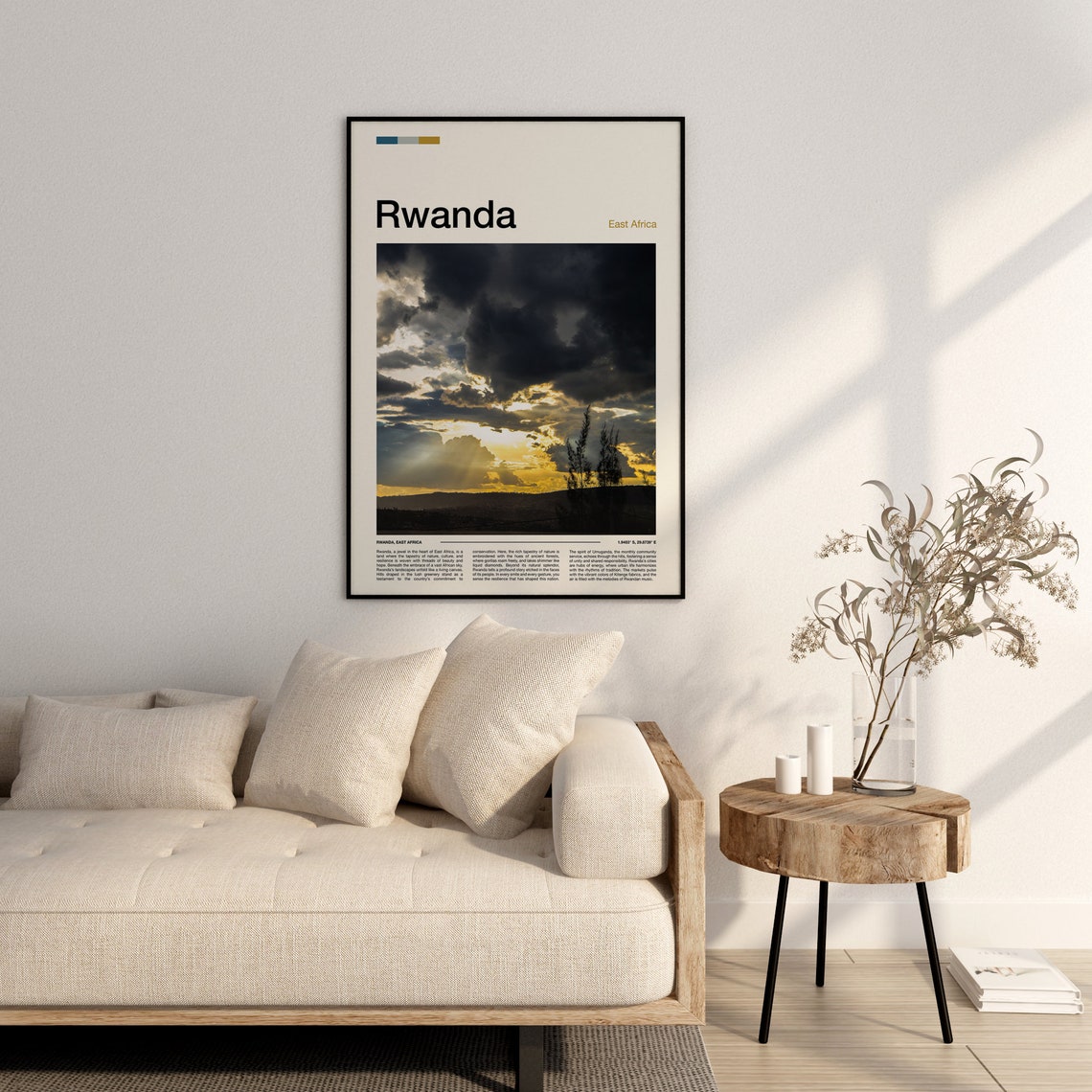 Rwanda East Africa Dramatic Sunset Storm Clouds Landscape Poster - Image 3