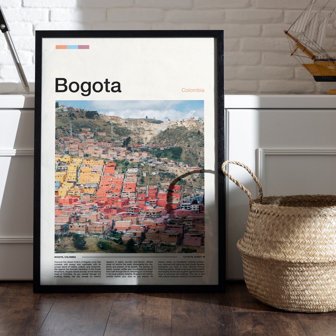 Bogota Colombia Colorful Hillside Houses Andean City Art Poster - Image 5