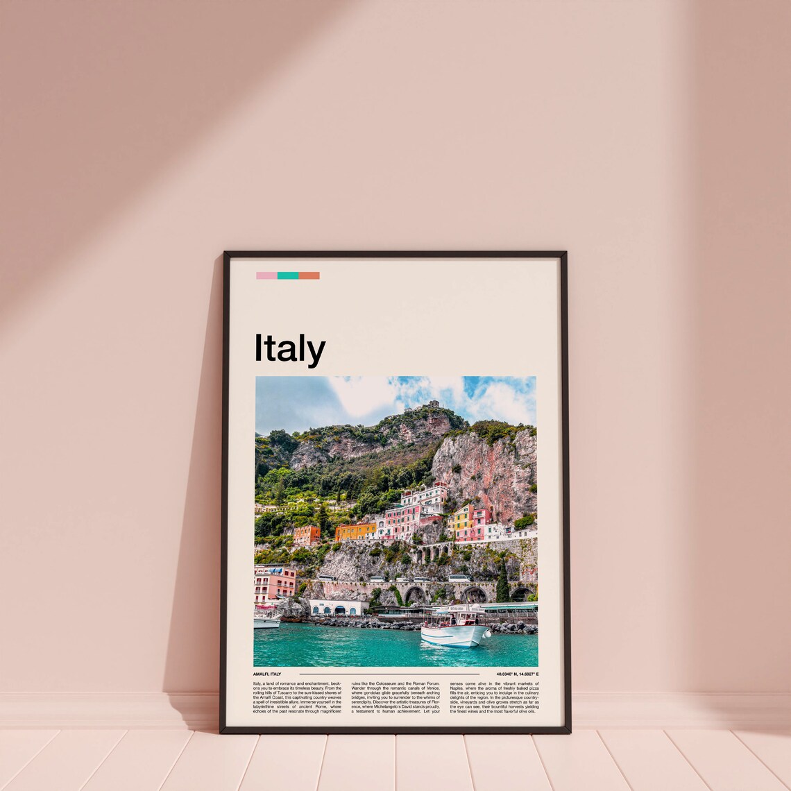 Amalfi Coast Italy Cliffside Village Colorful Houses Photo Poster - Image 4