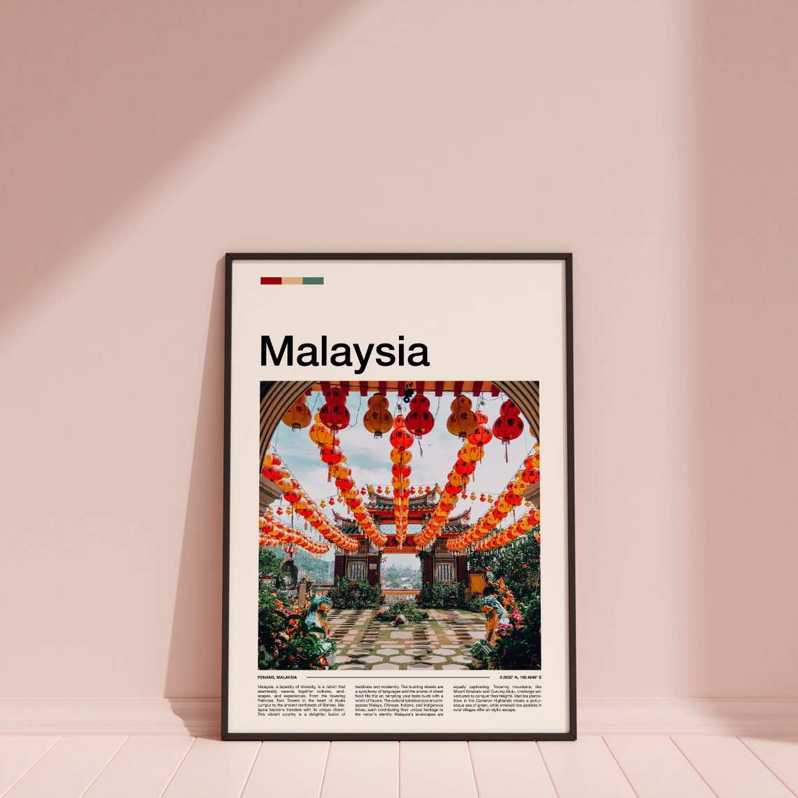 Malaysia Penang Temple Courtyard Lantern Festival Lights Poster - Image 4