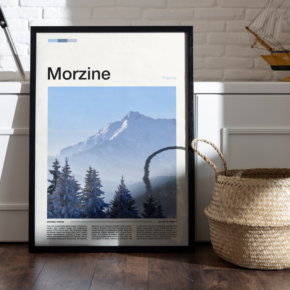 Morzine France Gleaming Snow Peak Above Frosted Fir Trees Poster - Image 5
