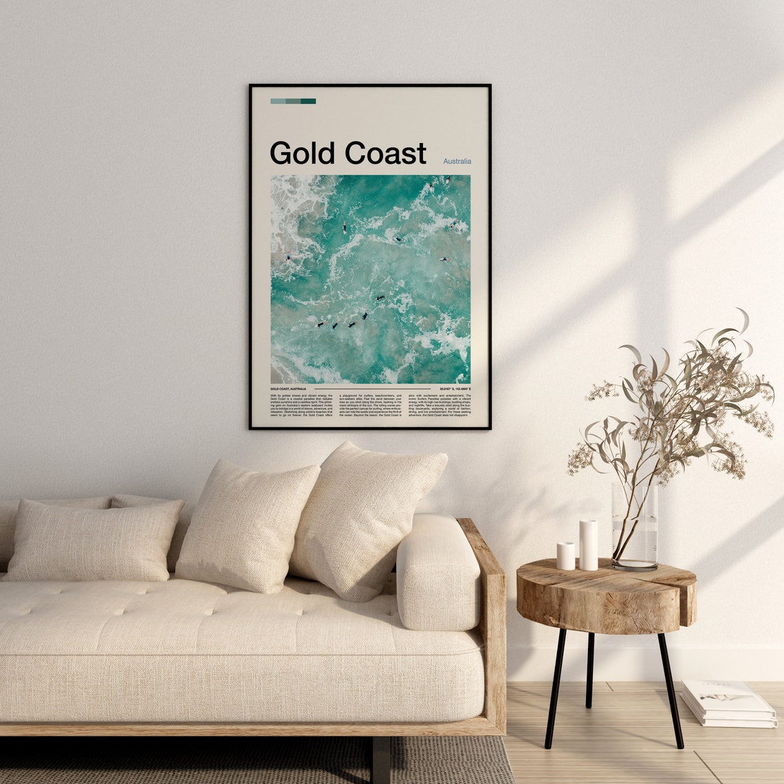 Gold Coast Australia Aerial Turquoise Surf Waves Photography Poster - Image 3