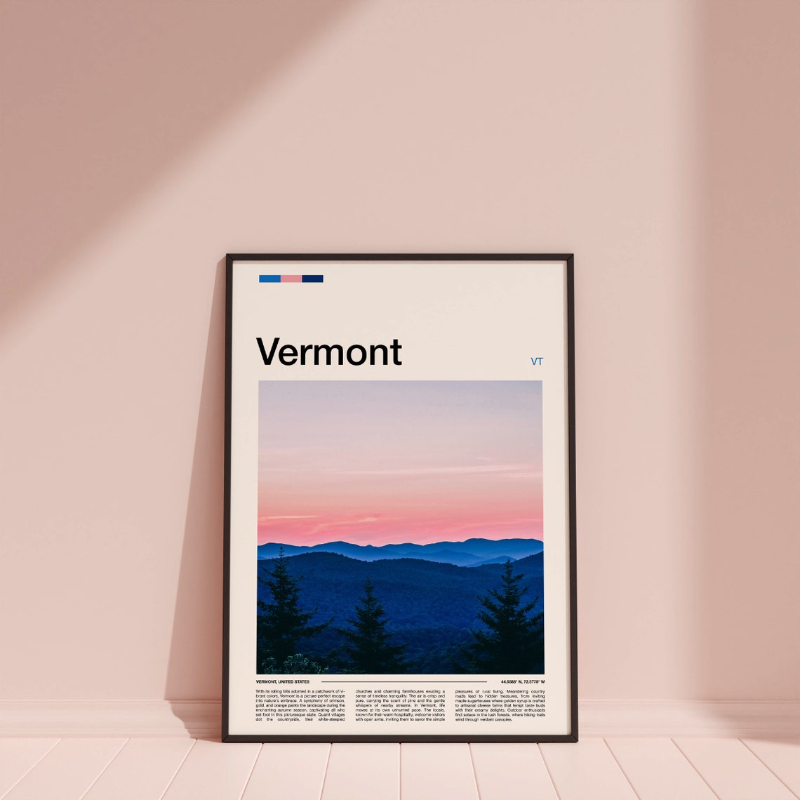 Vermont Mountain Ridge Pink Sunset Wilderness Photography Poster - Image 4