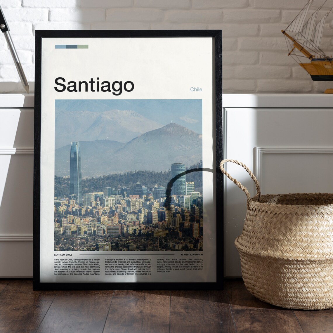 Santiago Print Chile Poster Santiago Wall Art Santiago Art Print Santiago Photo Santiago Travel Gifts - Image 4