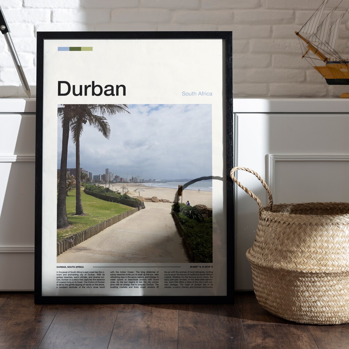 Durban South Africa Beachfront Promenade Minimalist Photo Poster - Image 5