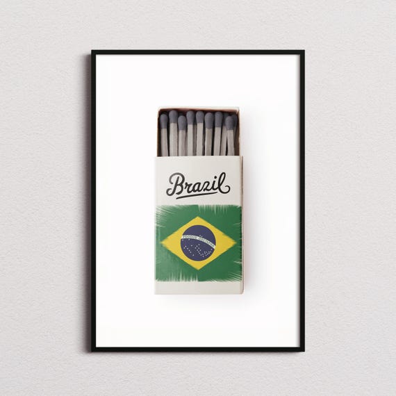 Brazil Matchbox Print Brazil Print Brazil Poster Brazil Wall Art Brazil Art Print Brazil Gifts