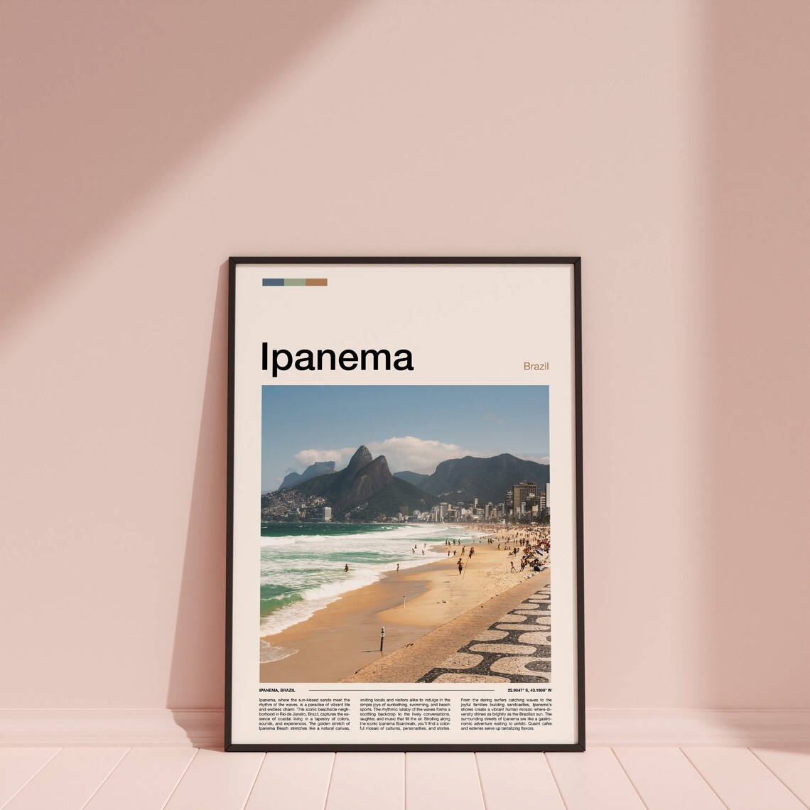 Ipanema Beach Brazil Rio Surf Dois Irmaos Mountain Photo Poster - Image 4