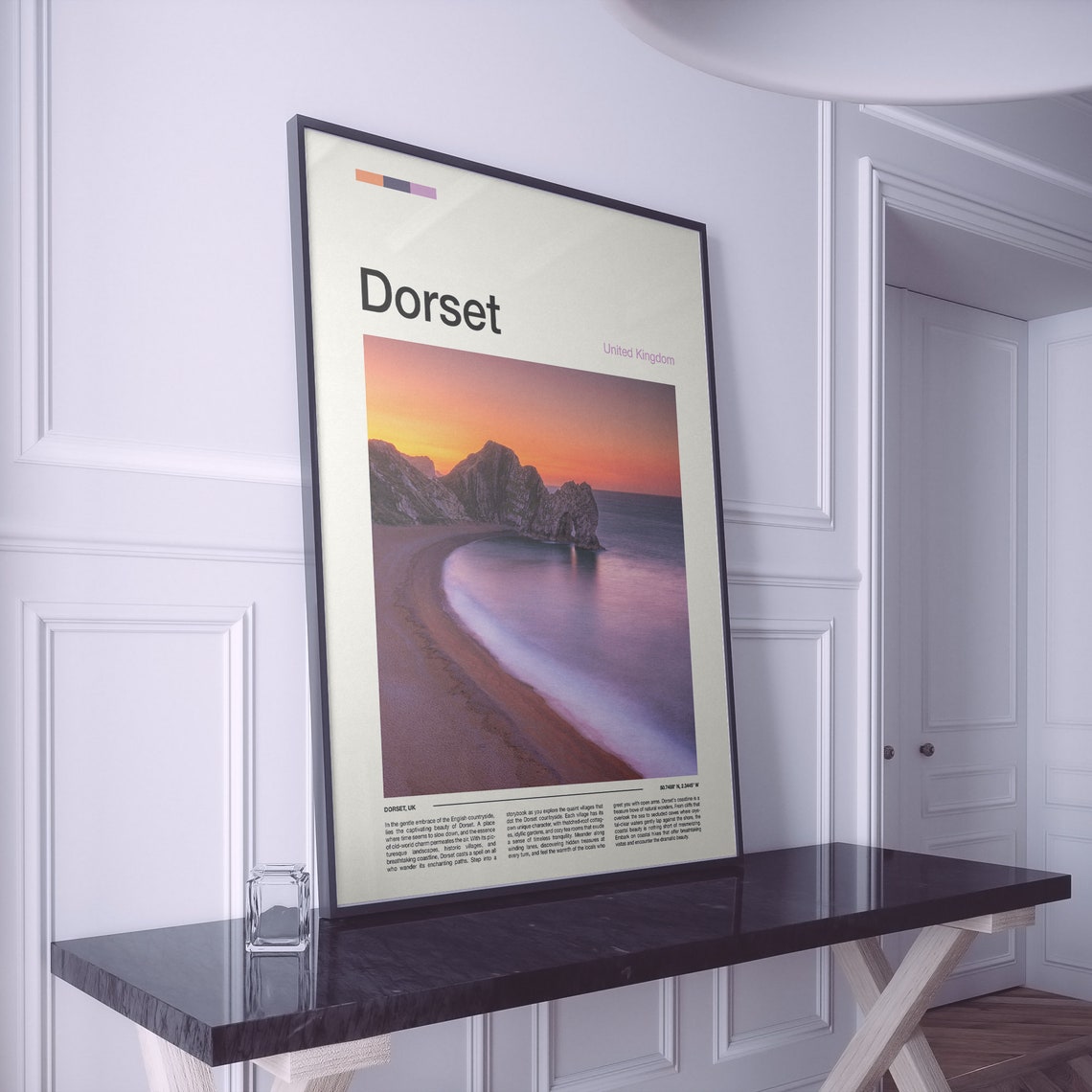 Dorset Durdle Door Violet Dusk Sky Long Exposure Seascape Poster - Image 2