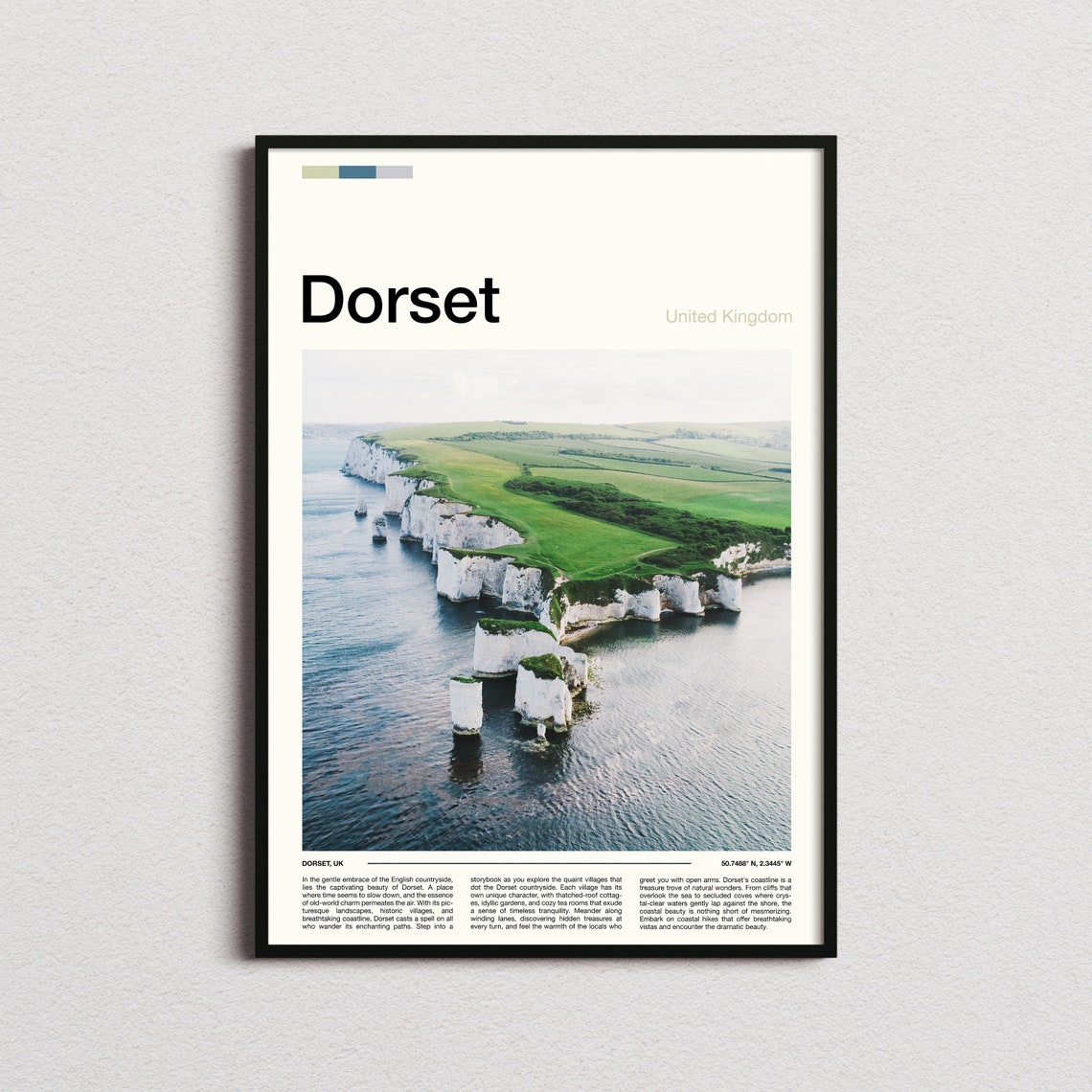 Dorset England Old Harry Rocks Chalk Cliffs Coastal View Poster