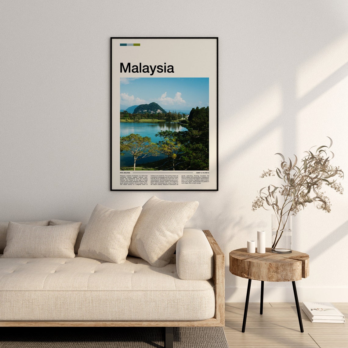 Malaysia Ipoh Lake Limestone Mountain Rain Trees Scenic Poster - Image 3