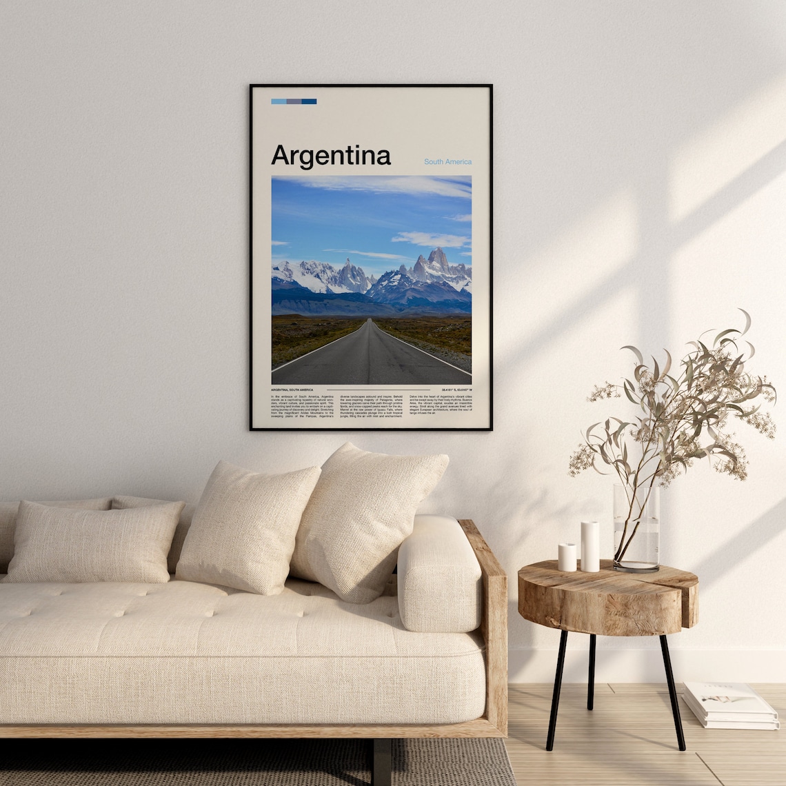 Argentina Patagonia Fitz Roy Peaks Desert Road Travel Poster - Image 2