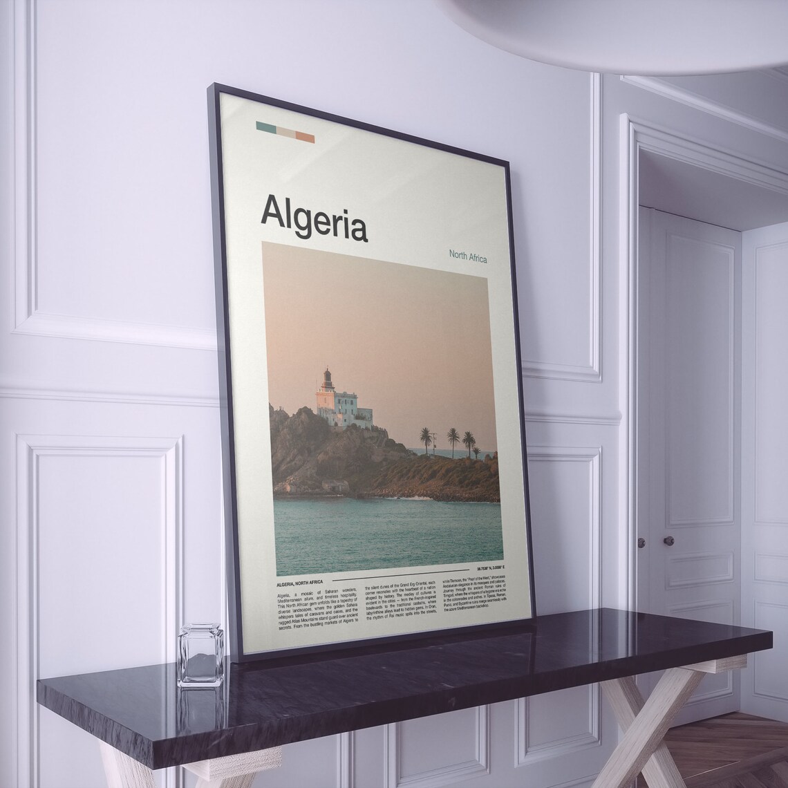 Algeria Lighthouse on Rocky Coast Mediterranean Seascape Photography Poster - Image 2