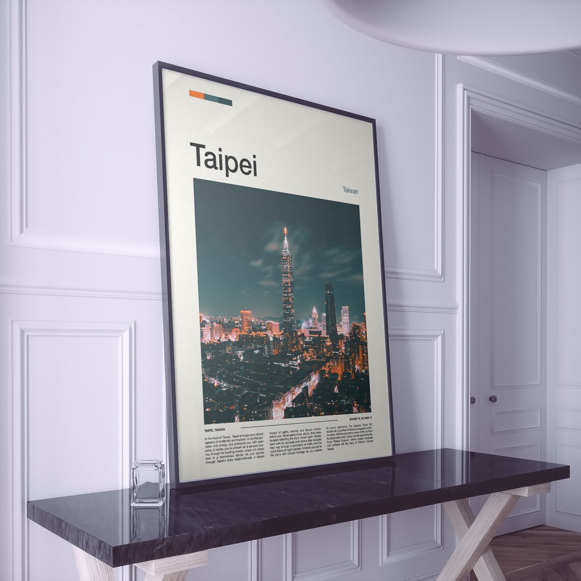 Taipei Taiwan Night City Skyline Taipei 101 Tower Lights Poster - Image 2