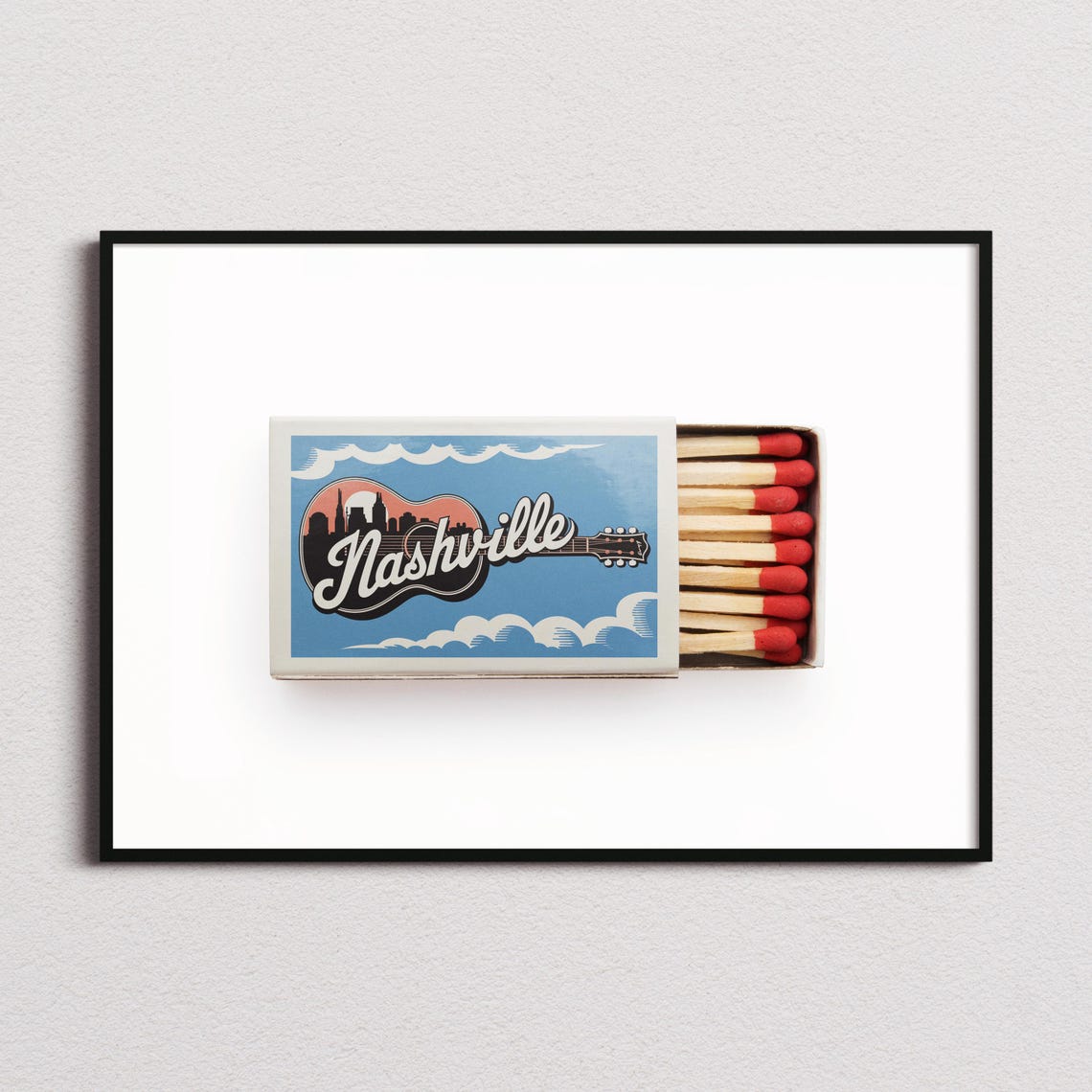 Nashville Matchbox Print Nashville Print Nashville Poster Nashville Wall Art Nashville Art Print Nashville Gifts