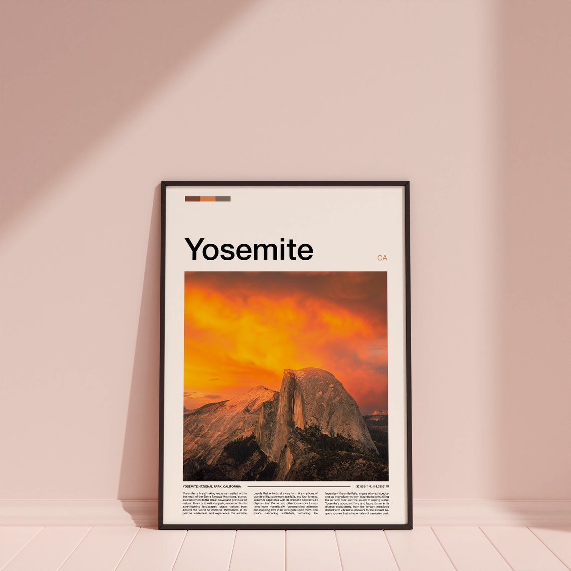 Yosemite California Half Dome Sunset Rock Minimalist Travel Poster - Image 4