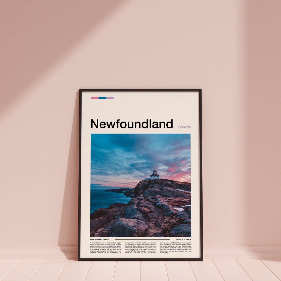 Newfoundland Canada Lighthouse Rocky Coast Sunset Ocean Poster - Image 4