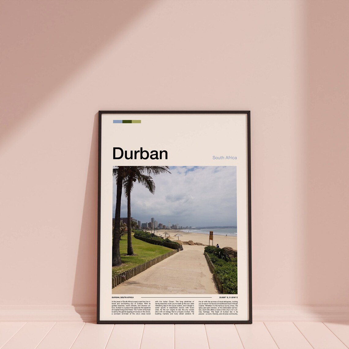 Durban South Africa Beachfront Promenade Minimalist Photo Poster - Image 4