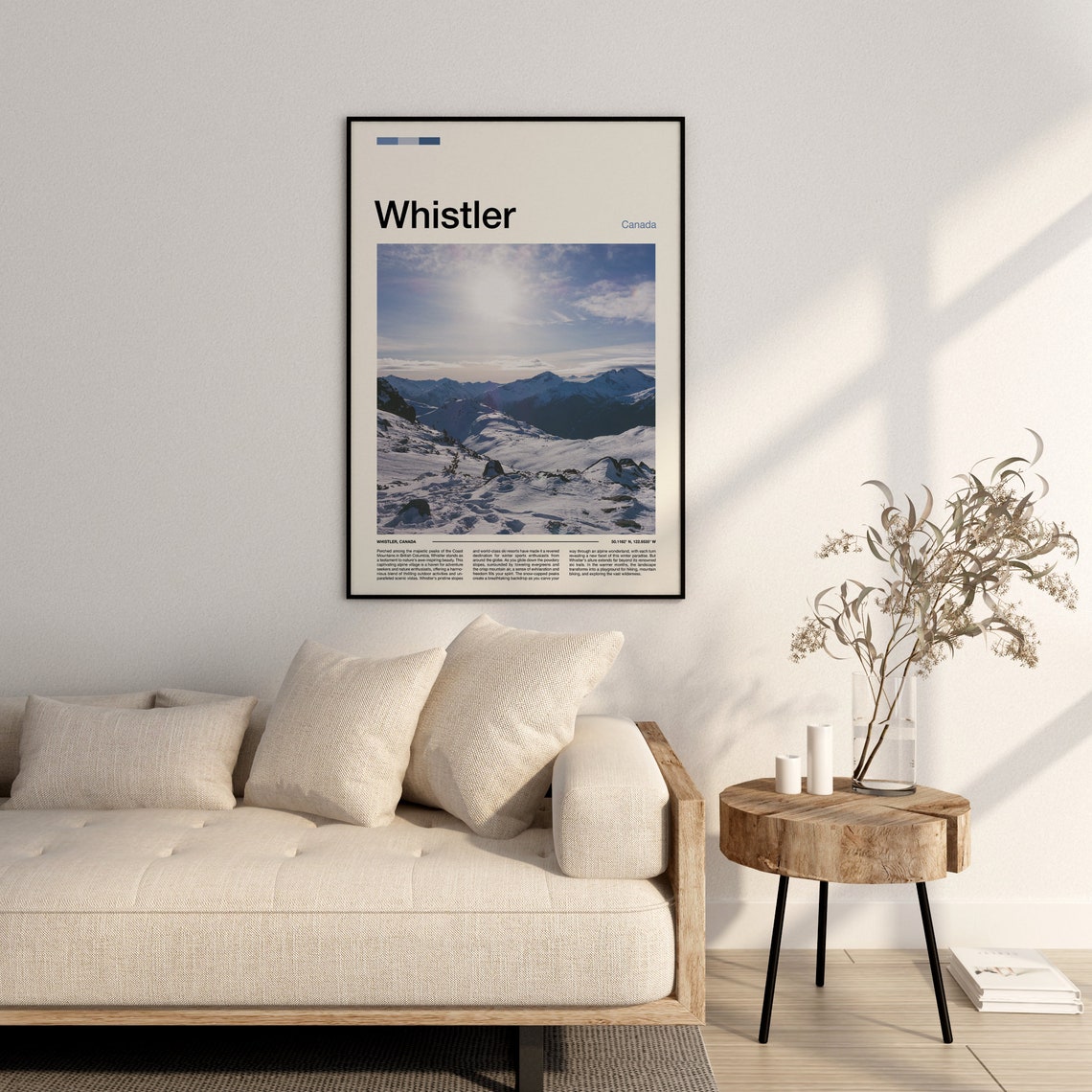Whistler Canada Snowy Peaks Ski Resort Winter Mountain Poster - Image 3